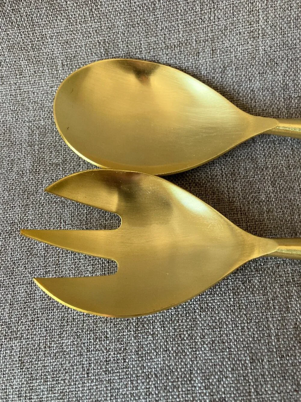 NWT Salad Servers Gold Tone Stainless Steel Marbled Resin by Creative Co-Op